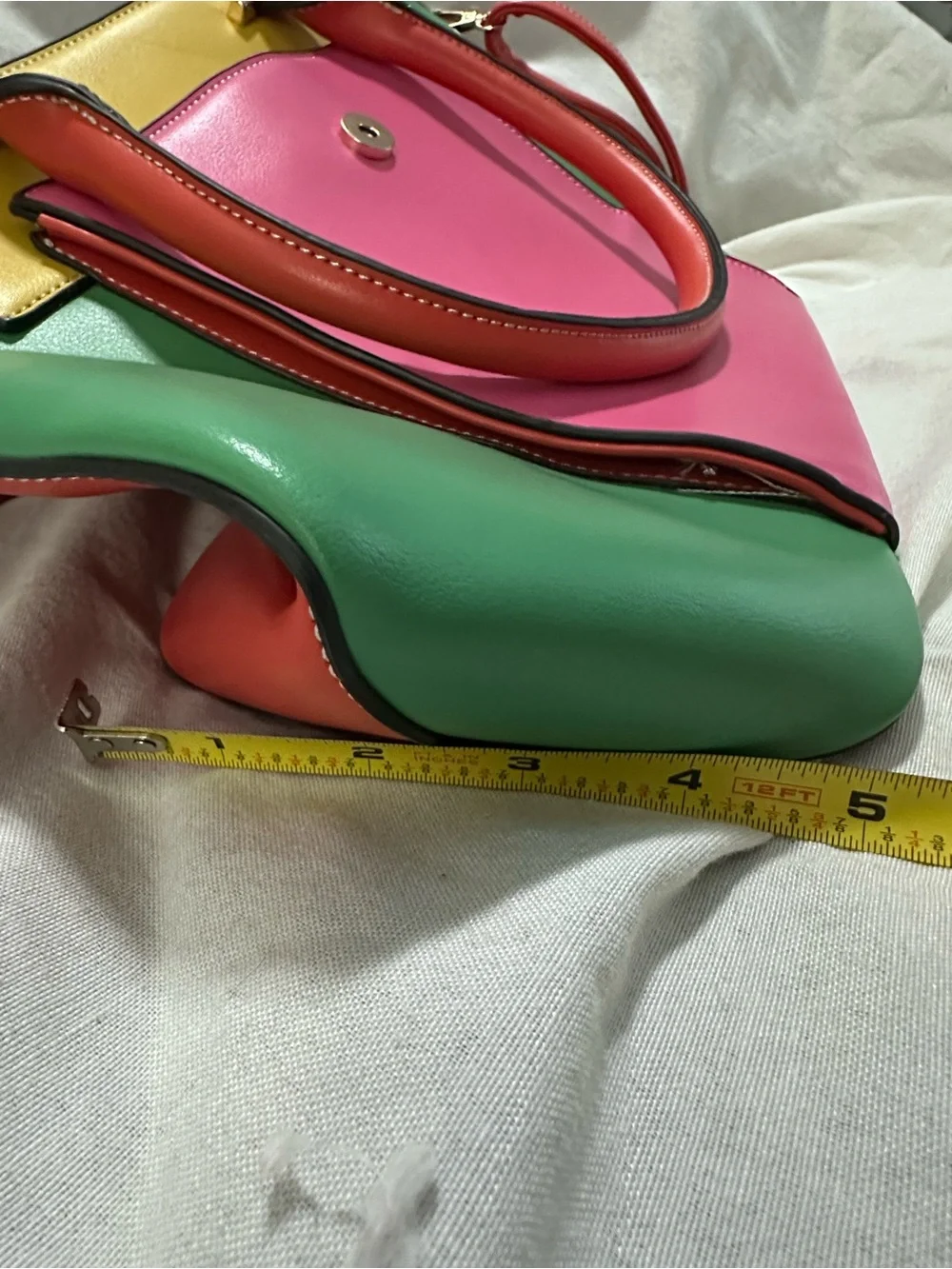 Women’s Colorblock Tote Bag - Pink, Green, Yellow and Orange NWOT